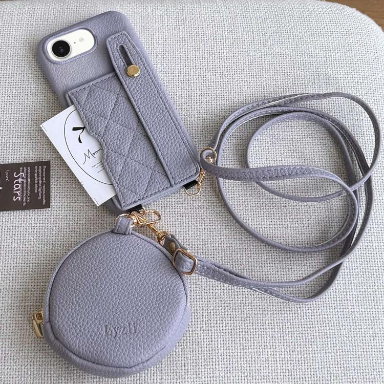 Diamond Pattern Wristband Card Slot PU Phone Case with Small Wallet, For iPhone 14 Pro Max, For iPhone SE 2022 / SE 2020 / 8 / 7