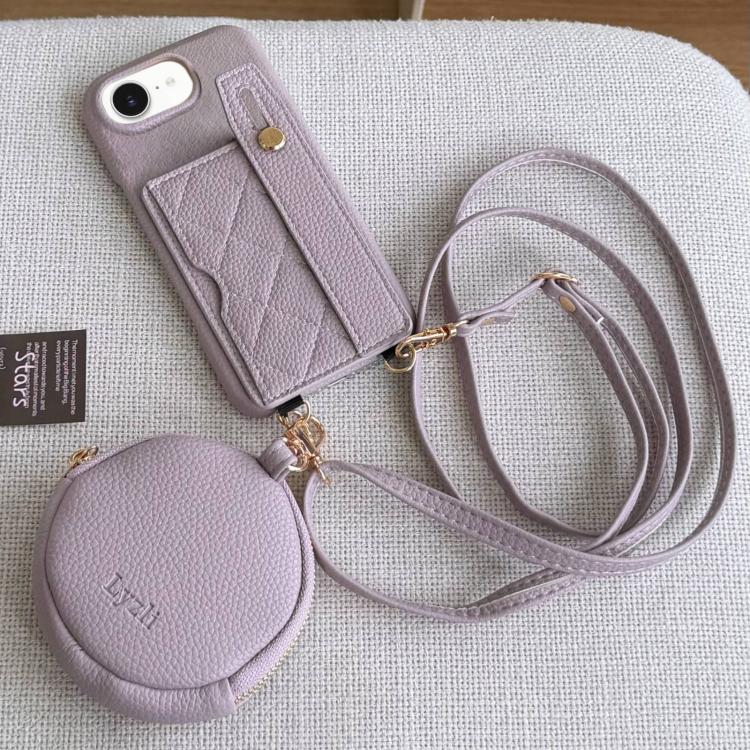 Diamond Pattern Wristband Card Slot PU Phone Case with Small Wallet, For iPhone 14 Pro Max, For iPhone SE 2022 / SE 2020 / 8 / 7