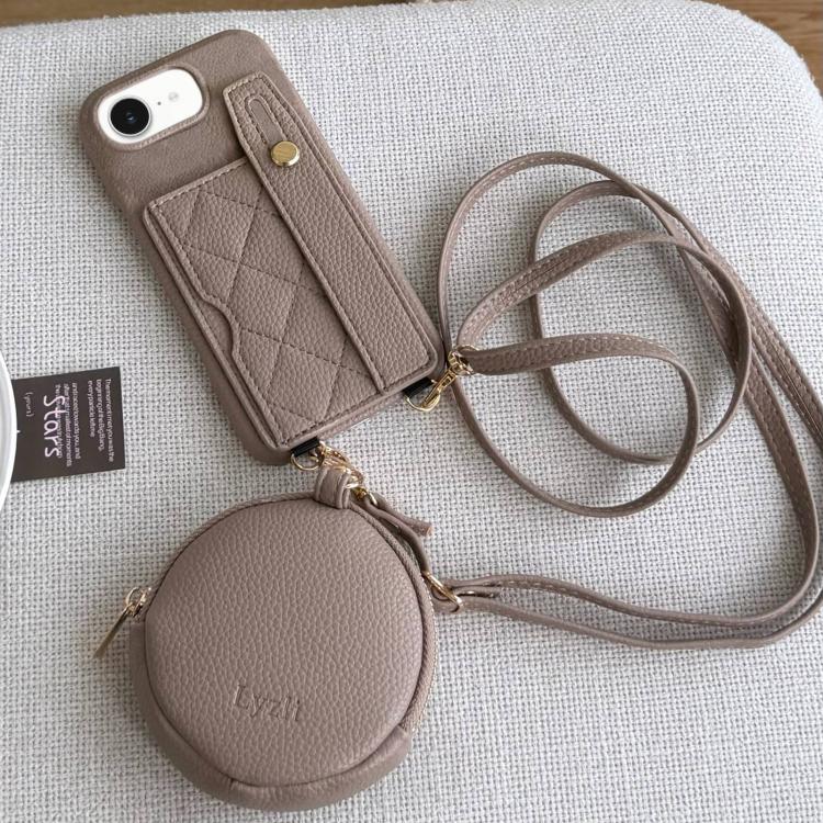 Diamond Pattern Wristband Card Slot PU Phone Case with Small Wallet, For iPhone 14 Pro Max, For iPhone SE 2022 / SE 2020 / 8 / 7