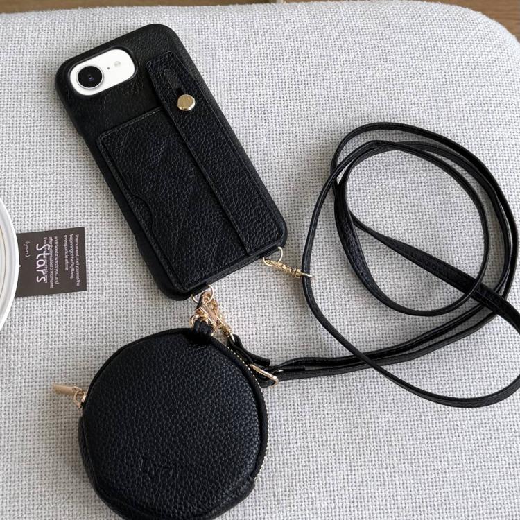 Diamond Pattern Wristband Card Slot PU Phone Case with Small Wallet, For iPhone 14 Pro Max, For iPhone SE 2022 / SE 2020 / 8 / 7