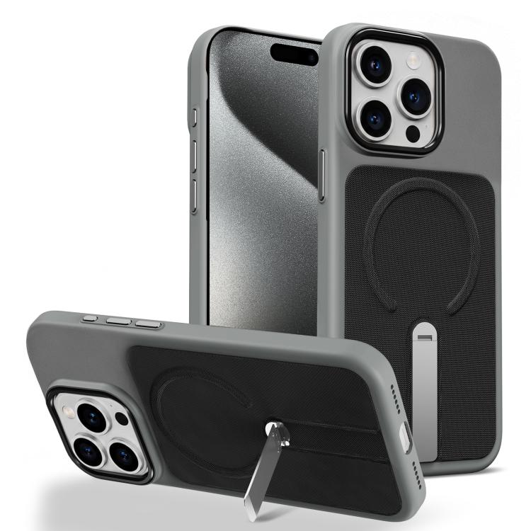 Tech Fabric Rotating Stand Magnetic Phone Case, For iPhone 15 Pro Max, For iPhone 15 Pro, For iPhone 15 Plus