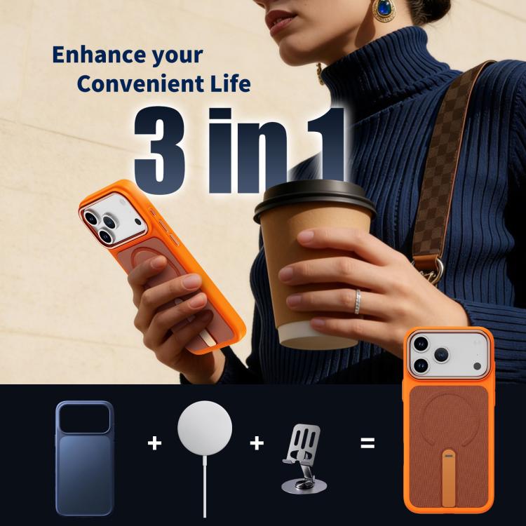 Tech Fabric Rotating Stand Magnetic Phone Case, For iPhone 15, For iPhone 14 Plus, For iPhone 14