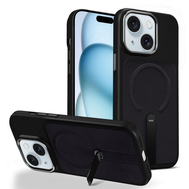 Tech Fabric Rotating Stand Magnetic Phone Case, For iPhone 15, For iPhone 14 Plus, For iPhone 14