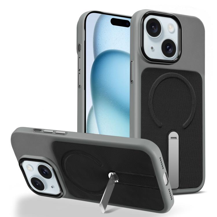 Tech Fabric Rotating Stand Magnetic Phone Case, For iPhone 15, For iPhone 14 Plus, For iPhone 14