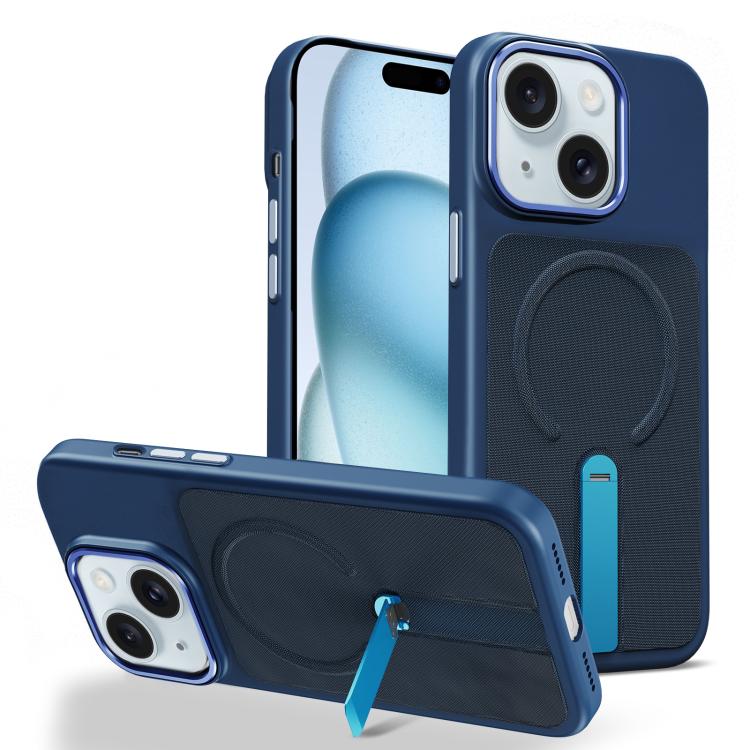 Tech Fabric Rotating Stand Magnetic Phone Case, For iPhone 15, For iPhone 14 Plus, For iPhone 14