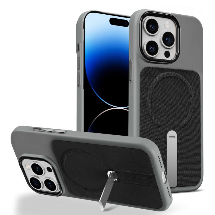 Tech Fabric Rotating Stand Magnetic Phone Case, For iPhone 14 Pro, For iPhone 14 Pro Max, For iPhone 13 Pro Max