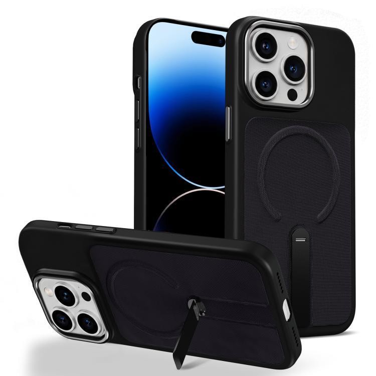 Tech Fabric Rotating Stand Magnetic Phone Case, For iPhone 14 Pro, For iPhone 14 Pro Max, For iPhone 13 Pro Max