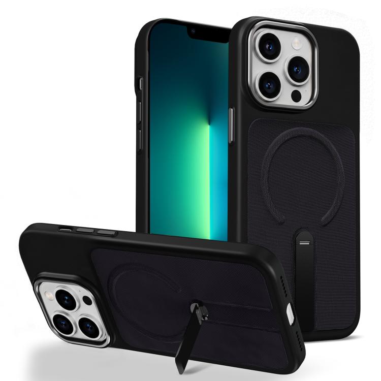 Tech Fabric Rotating Stand Magnetic Phone Case, For iPhone 14 Pro, For iPhone 14 Pro Max, For iPhone 13 Pro Max