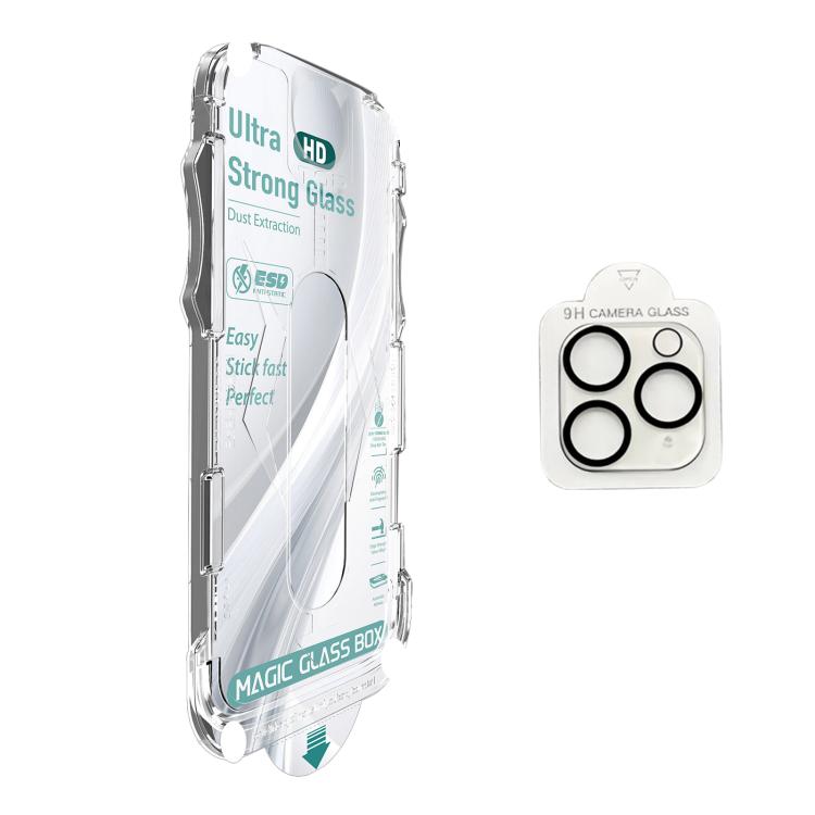 10pcs USG Easy Install Dust-proof Box HD Edge-to-Edge Tempered Glass Film with Lens Film, For iPhone 11 Pro, For iPhone XS / X, For iPhone XR, For iPhone XS Max