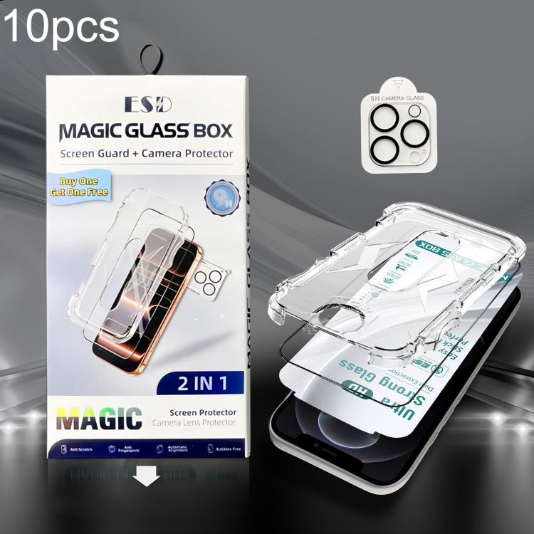 10pcs USG Easy Install Dust-proof Box HD Edge-to-Edge Tempered Glass Film with Lens Film, For iPhone 17e / 16e, For iPhone 17 Pro Max, For iPhone 17 Pro, For iPhone 17, For iPhone Air, For iPhone 16 Pro Max, For iPhone 16 Pro, For iPhone 16 Plus       ...