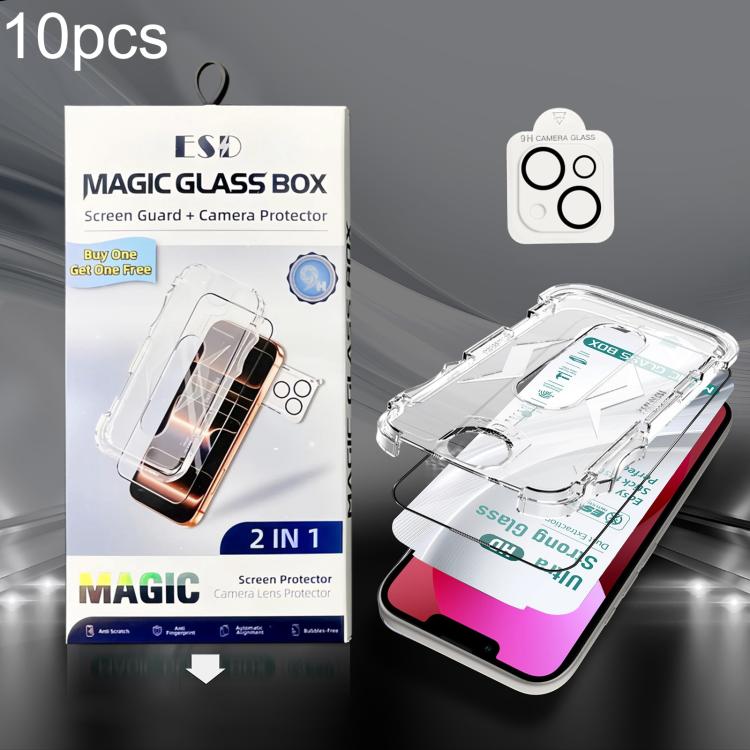 10pcs USG Easy Install Dust-proof Box HD Edge-to-Edge Tempered Glass Film with Lens Film, For iPhone 17e / 16e, For iPhone 17 Pro Max, For iPhone 17 Pro, For iPhone 17, For iPhone Air, For iPhone 16 Pro Max, For iPhone 16 Pro, For iPhone 16 Plus       ...