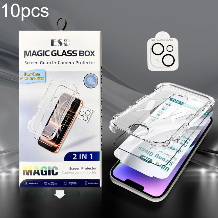 10pcs USG Easy Install Dust-proof Box HD Edge-to-Edge Tempered Glass Film with Lens Film, For iPhone 17e / 16e, For iPhone 17 Pro Max, For iPhone 17 Pro, For iPhone 17, For iPhone Air, For iPhone 16 Pro Max, For iPhone 16 Pro, For iPhone 16 Plus       ...