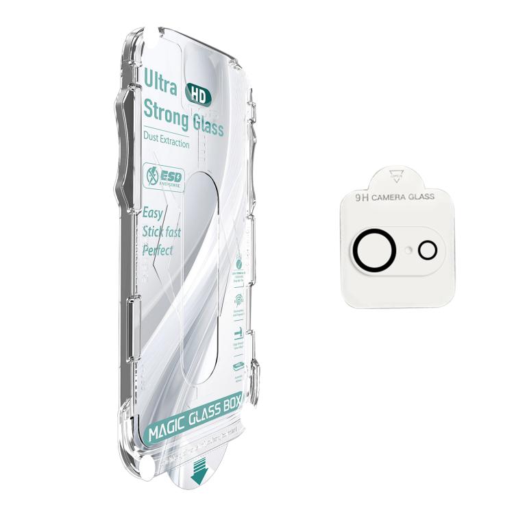 10pcs USG Easy Install Dust-proof Box HD Edge-to-Edge Tempered Glass Film with Lens Film, For iPhone 17e / 16e, For iPhone 17 Pro Max, For iPhone 17 Pro, For iPhone 17, For iPhone Air, For iPhone 16 Pro Max, For iPhone 16 Pro, For iPhone 16 Plus       ...