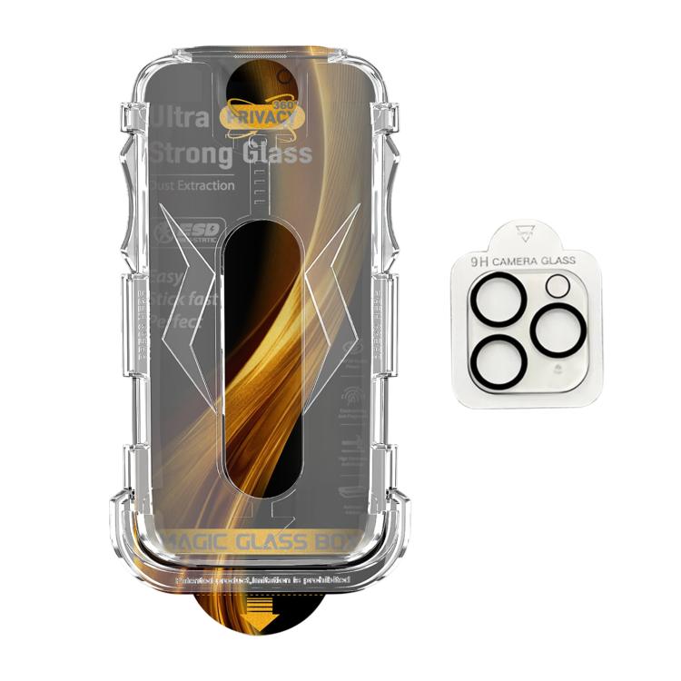 5pcs Easy Install Dust-proof Box 360 Privacy Tempered Glass Film with Lens Film, For iPhone 11 Pro, For iPhone X / XS, For iPhone XR, For iPhone XS Max