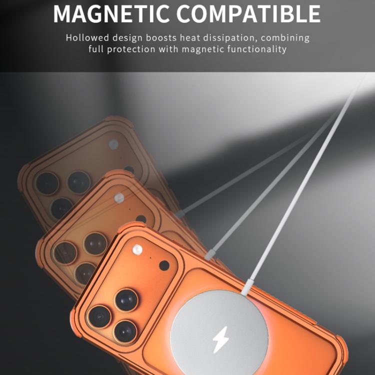 Aluminum Alloy Frame + TPU Hollow Air Bag Shockproof Phone Case With Lanyard Holes, For iPhone 17 Pro Max, For iPhone 17 Pro