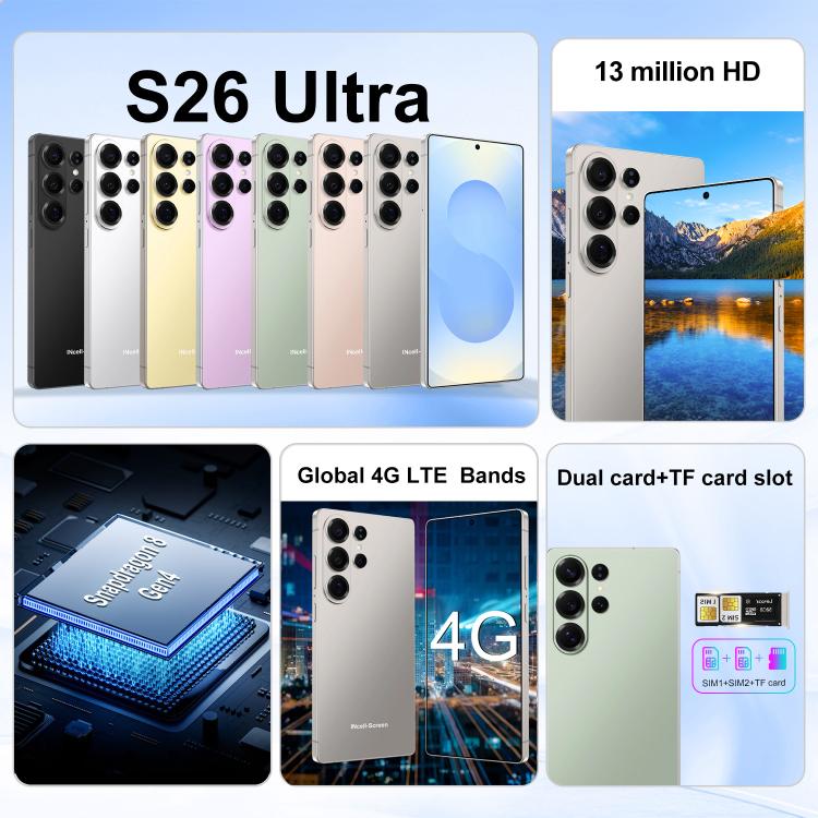 S26 Ultra / B9S, 4GB+64GB, 6.75 inch Android 10 MTK6739 Quad Core, Network: 4G, OTG, Dual SIM, AU Plug