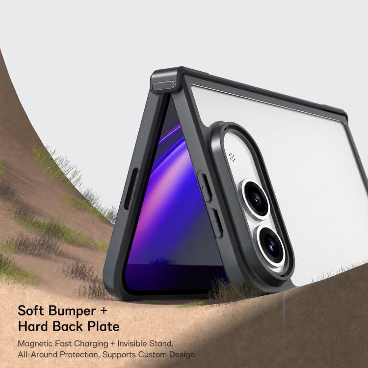 Armor Magnetic Holder PC Hybrid TPU Phone Case, For iPhone Duo