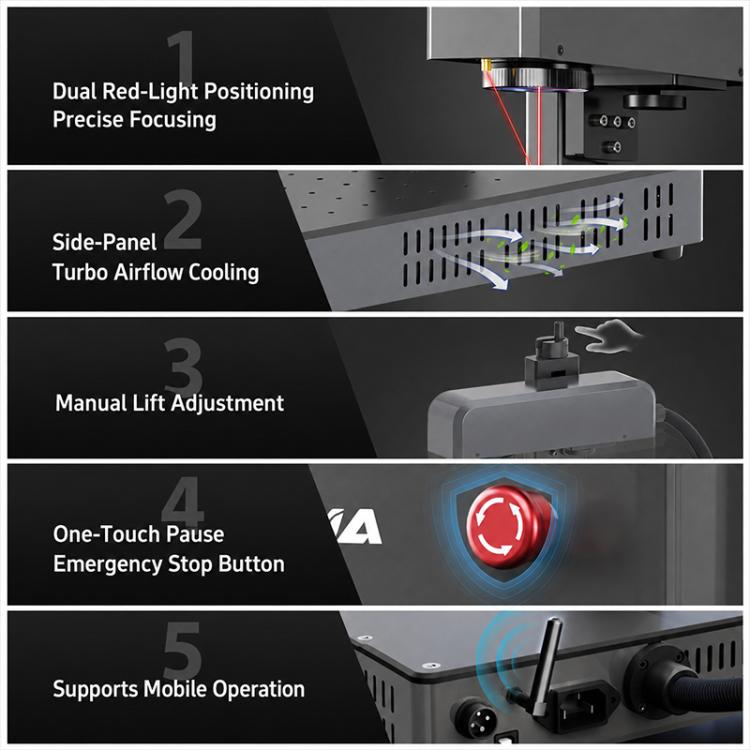 DAJA M1 Ultra Mini Fiber Laser Marking Machine 10W High-Power Fully Automatic Fiber Optic Engraving Machine, M1 Ultra, M1 Ultra + Rotary Axis, M1 Ultra + Rotary Clamp, M1 Ultra + Rotary Axis + Clamp