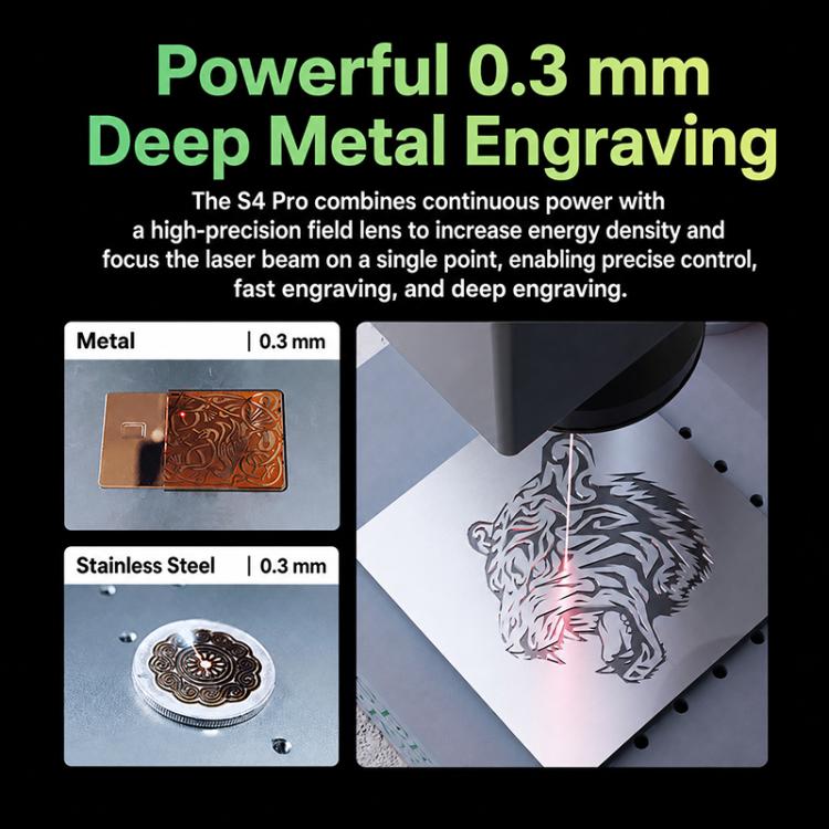 DAJA S4Pro High-Power Fiber Laser Marking Machine Small Fully Automatic Fiber Optic Metal Engraving Machine, S4Pro 20W, S4Pro 20W + Rotary Axis, S4Pro 20W + Rotary Clamp, S4Pro 20W + Rotary Axis + Clamp, S4Pro 30W