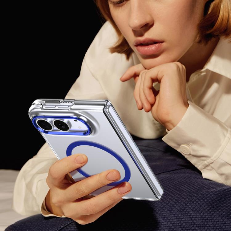 lce Folding Series MagSafe Integrated Clear PC Phone Case, For iPhone Duo