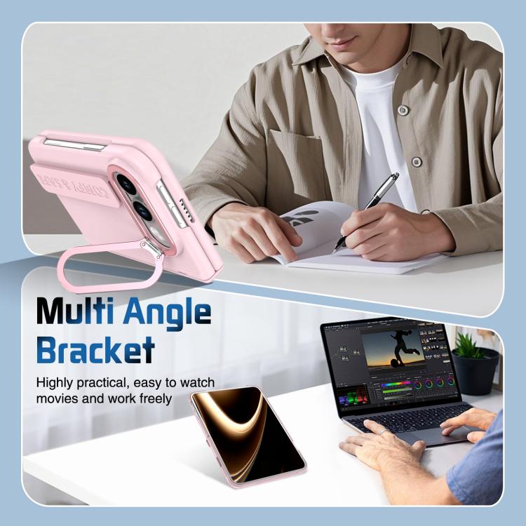Film Integrated Lens Frame Bracket Phone Case with Wristband, For iPhone Duo