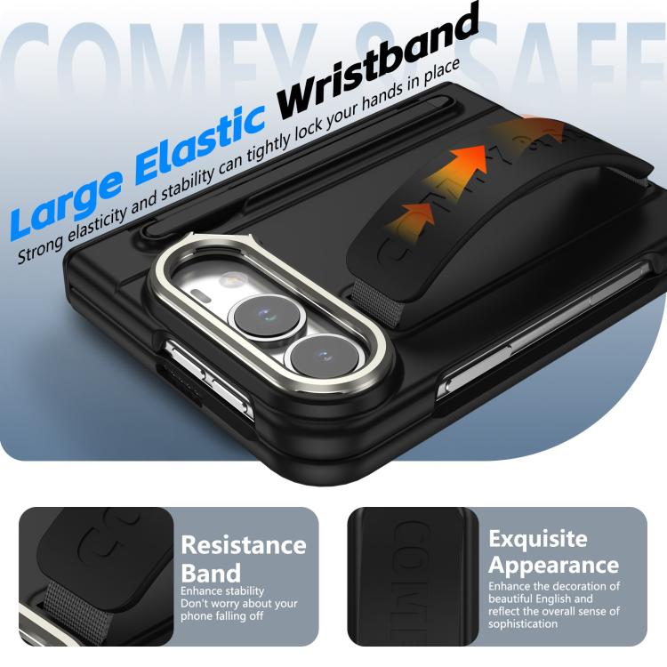 Film Integrated Lens Frame Bracket Phone Case with Wristband / Pen, For iPhone Duo