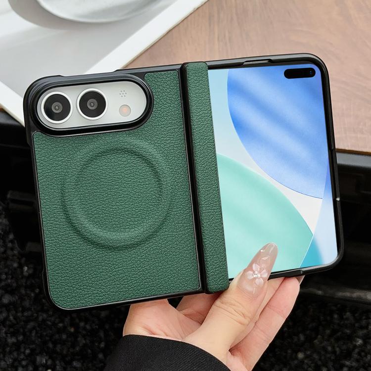 Folding Shaft Magnetic Litchi Texture Leather Phone Case, For iPhone Duo