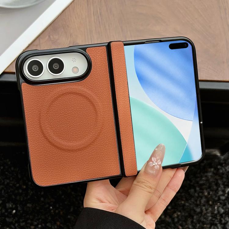 Folding Shaft Magnetic Litchi Texture Leather Phone Case, For iPhone Duo