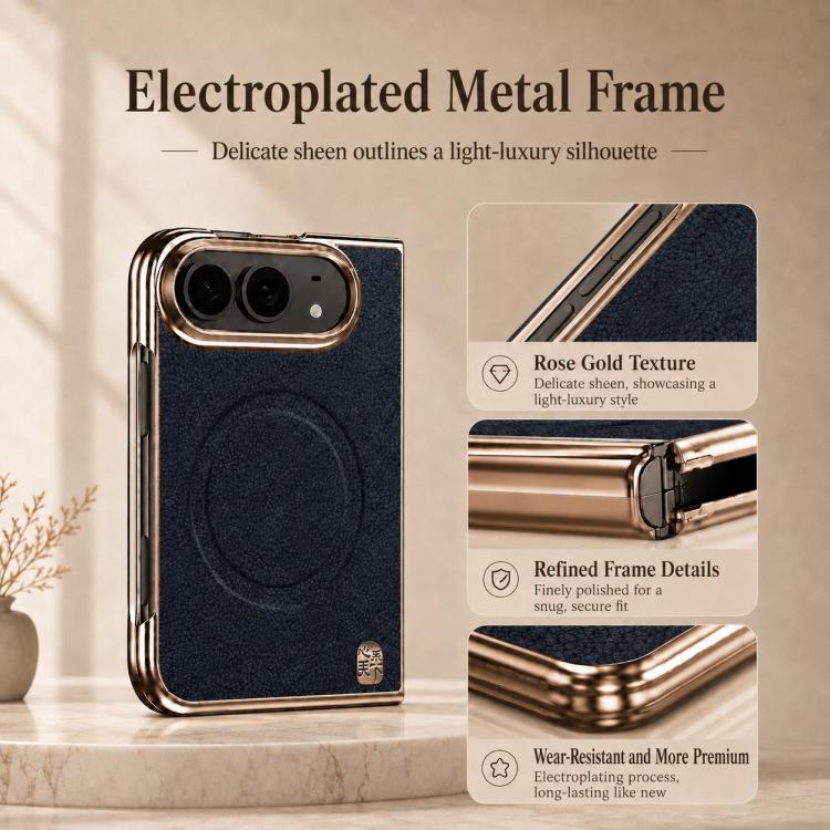 Litchi-Grain Magnetic Integrated Screen Protector Phone Case, For iPhone Duo