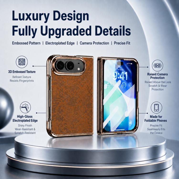 Electroplated 3D Embossed Magnetic Integrated Film Phone Case, For iPhone Duo