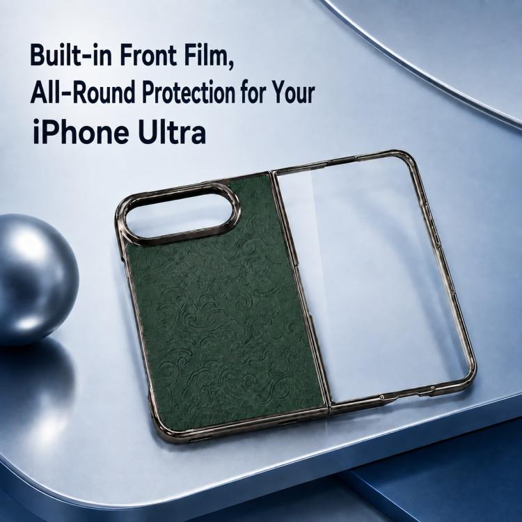 Electroplated 3D Embossed Magnetic Integrated Film Phone Case, For iPhone Duo
