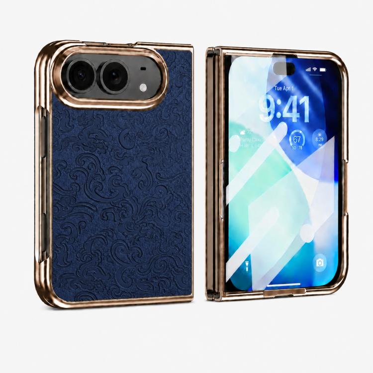 Electroplated 3D Embossed Magnetic Integrated Film Phone Case, For iPhone Duo