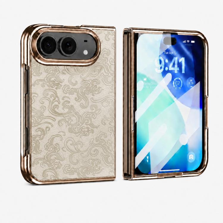 Electroplated 3D Embossed Magnetic Integrated Film Phone Case, For iPhone Duo
