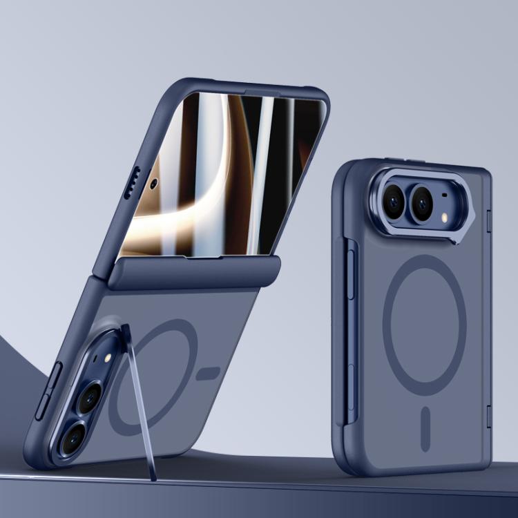 Shield Armor Series Integrated HD Film Matte Frosted Full Coverage Magnetic Phone Case with Lens Holder, For iPhone Duo
