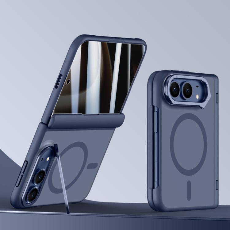 Shield Armor Series Integrated Privacy Film Matte Frosted Full Coverage Magnetic Phone Case with Lens Holder, For iPhone Duo