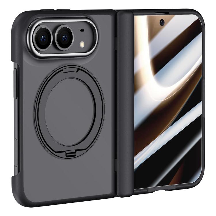 Shield Series Integrated HD Film Matte Frosted Magnetic Phone Case with 360-Degree Rotating Stand, For iPhone Duo