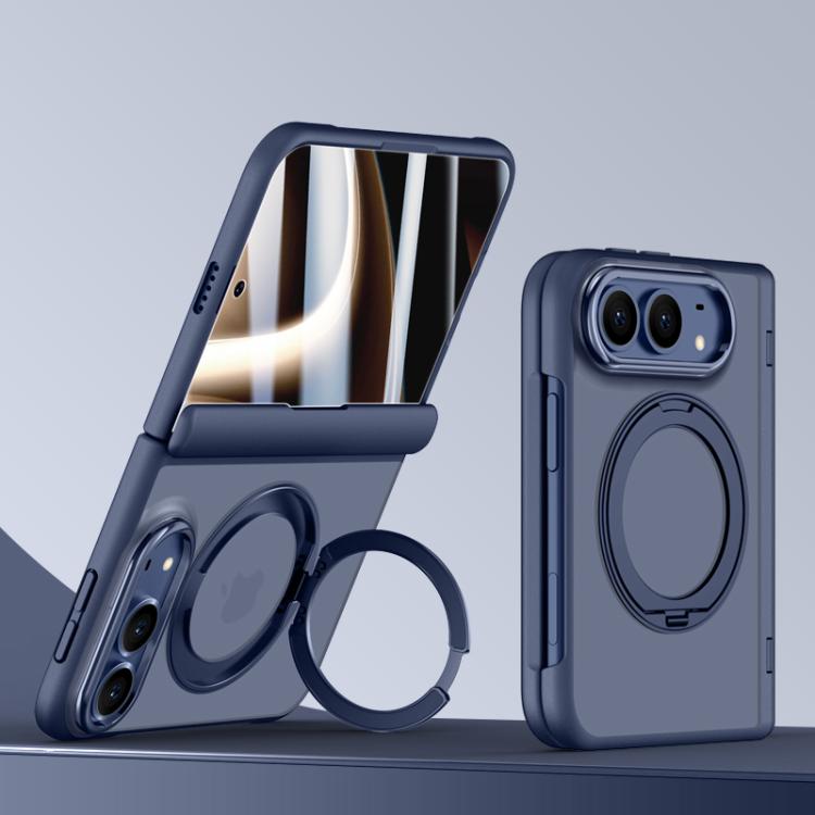 Shield Series Integrated HD Film Matte Frosted Magnetic Phone Case with 360-Degree Rotating Stand, For iPhone Duo
