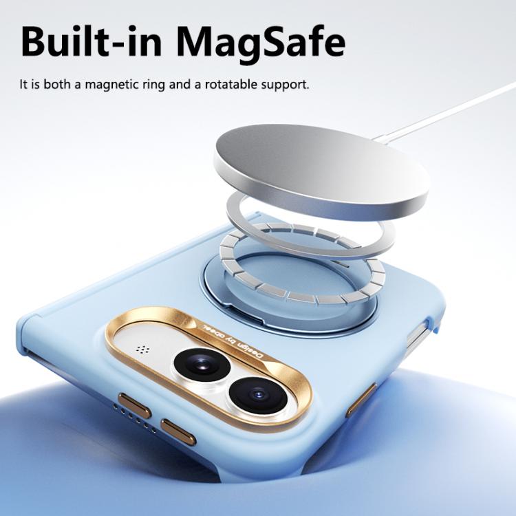 ABEEL Lightweight Zero Skin Feel Magnetic PC Phone Case with Holder, For iPhone Duo