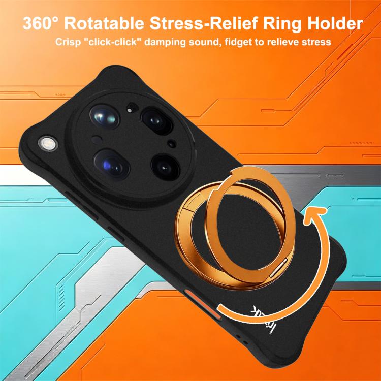 imak Metal Rotation Magnetic Holder Matte Texture TPU Airbag Phone Case, For OPPO Find X9 Ultra 5G