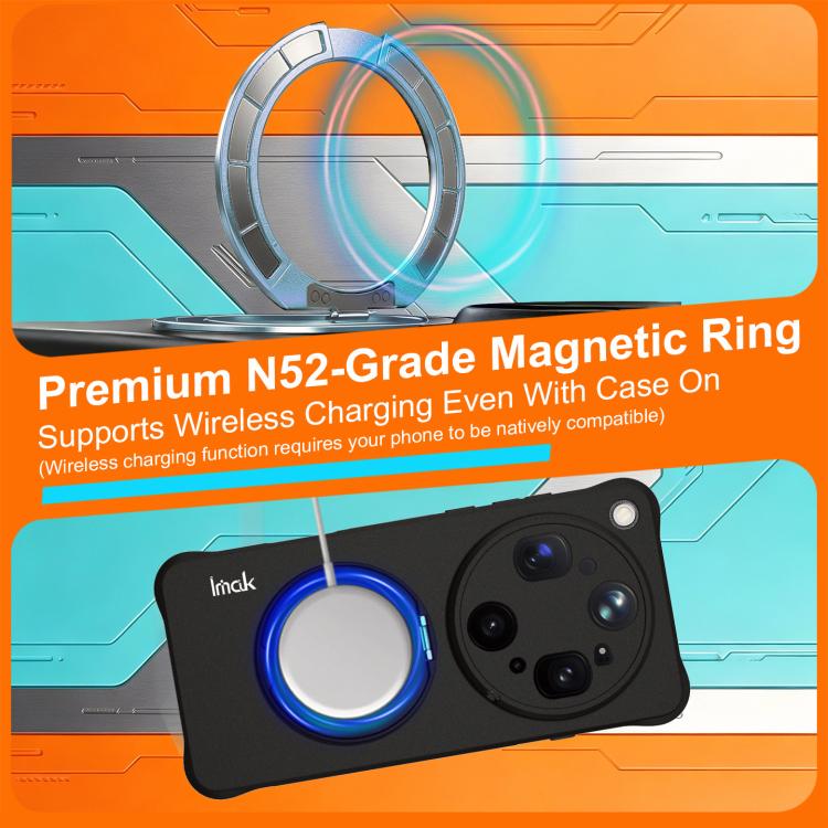 imak Metal Rotation Magnetic Holder Matte Texture TPU Airbag Phone Case, For OPPO Find X9 Ultra 5G
