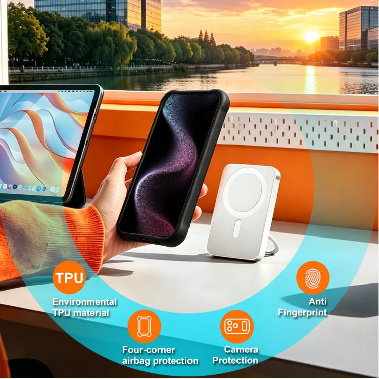 imak Metal Rotation Magnetic Holder Matte Texture TPU Airbag Phone Case, For OPPO Find X9 Ultra 5G