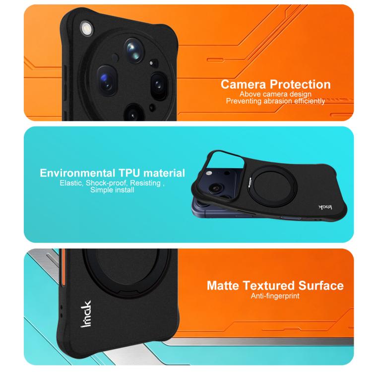 imak Metal Rotation Magnetic Holder Matte Texture TPU Airbag Phone Case, For OPPO Find X9 Ultra 5G