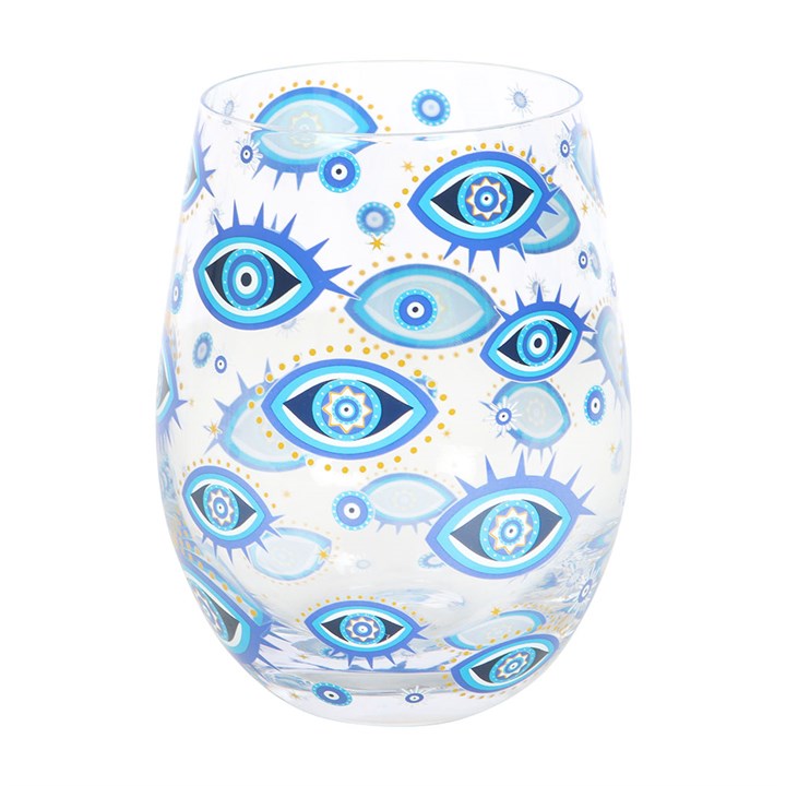 All Seeing Eye Print Stemless Glass