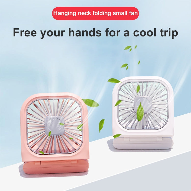 F20 Electroplating Handheld Fan Portable Desktop Folding Mute USB Hanging Neck Fan, F20 (Pink), F20 (Green), F20 (Blue), F20 (White)