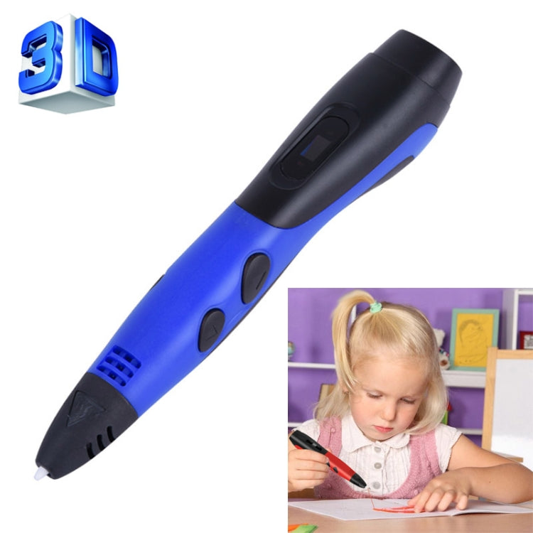 Gen 6th ABS / PLA Filament Kids DIY Drawing 3D Printing Pen with LCD Display(Blue+Black), EPR5210L, EPR5210R, EPR5210W, EPR5210Y