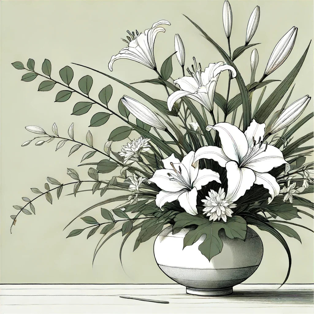 Elegant Ikebana Canvas