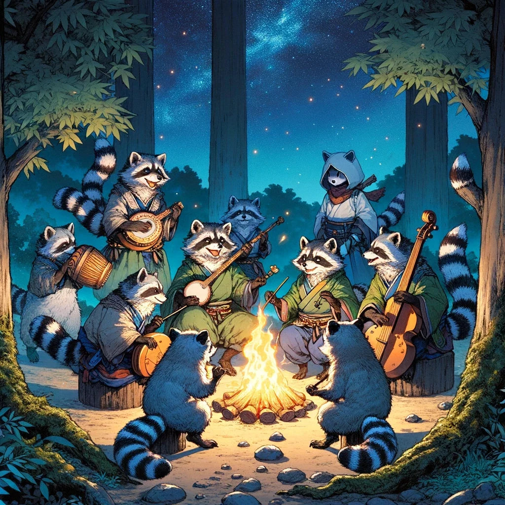 Enchanted Tanuki Festivity Canvas