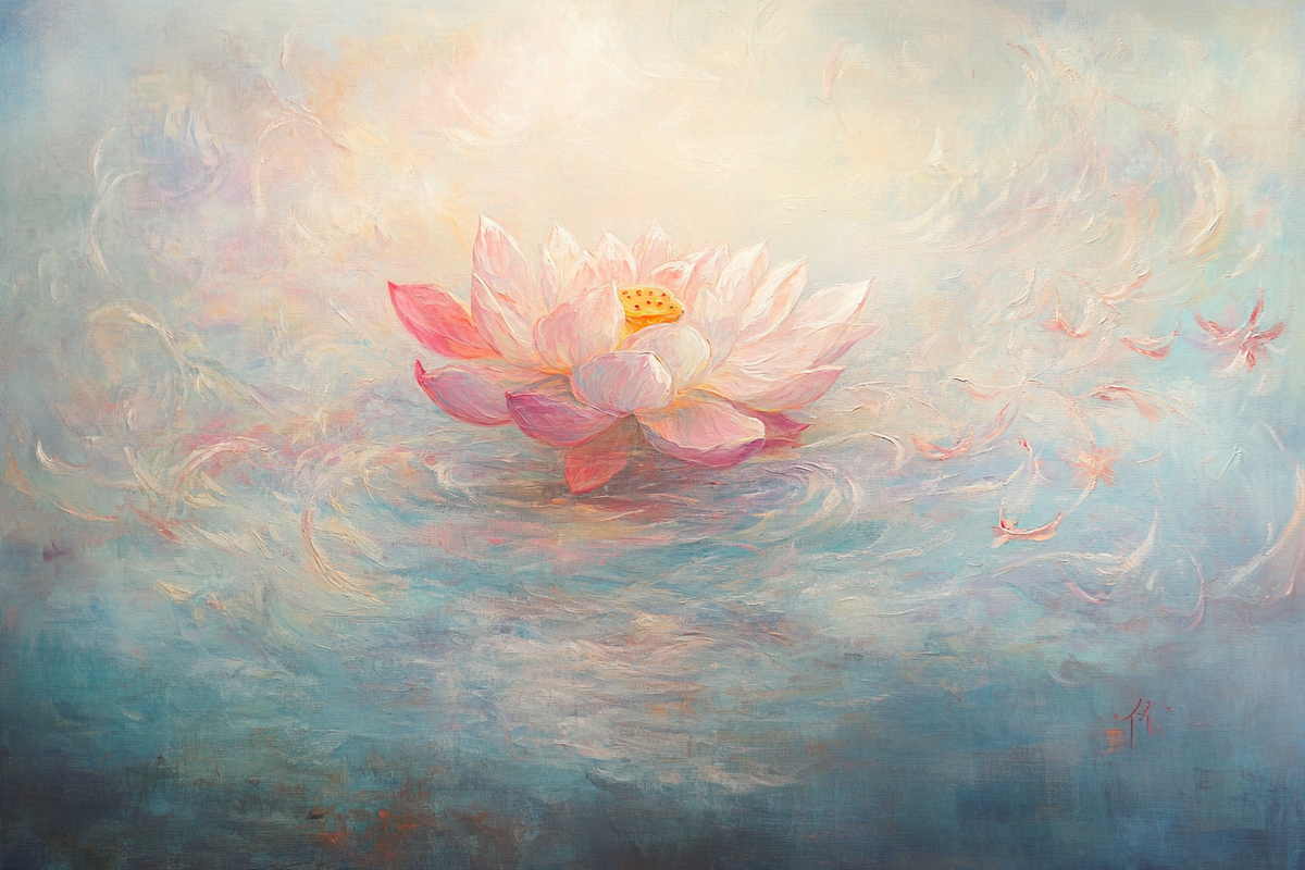 Ethereal Lotus Serenity Canvas