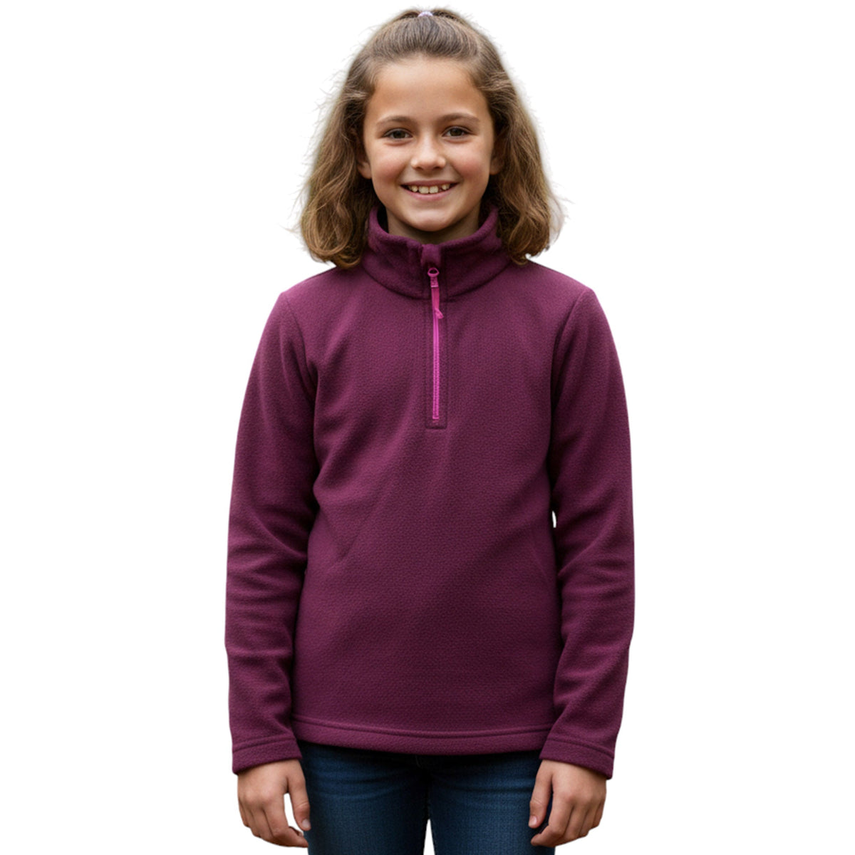 Kids Unisex Fleece Top – 1/4 Zip High Neck Pullover Sweatshirt