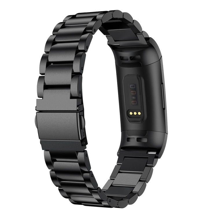 Three Beads Slingshot Buckle Solid Stainless Steel Watch Band for Fitbit Charge 4, Three Beads for Fitbit Charge 4